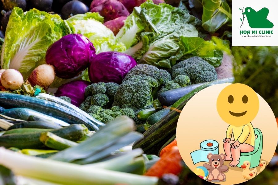 Bé bị táo bón nên ăn gì: Rau xanh để bổ sung chất xơ
