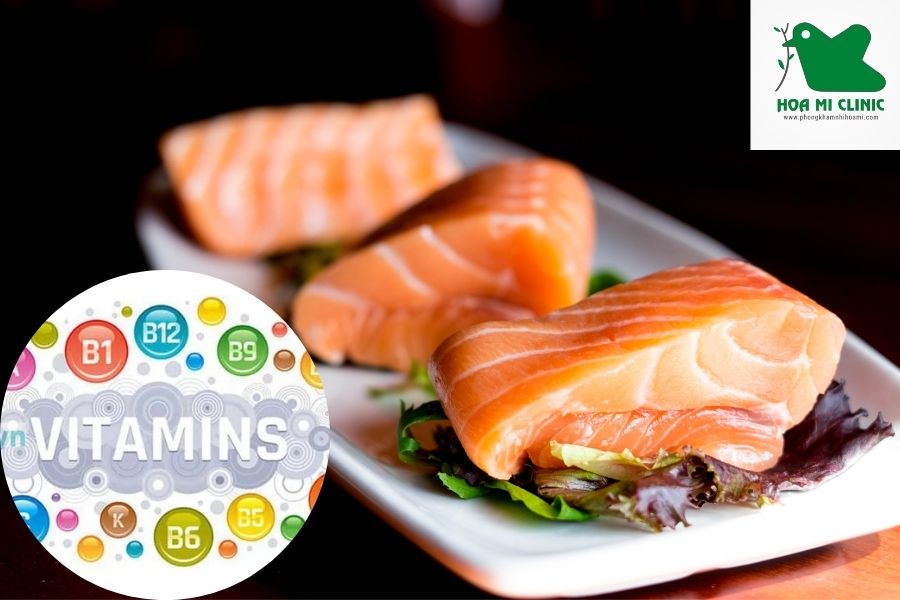 Cá hồi là thức ăn giàu vitamin