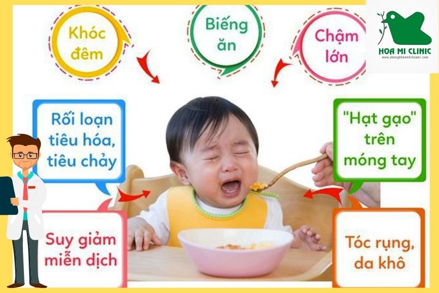 Một số biểu hiện cho thấy bé bị thiếu kẽm