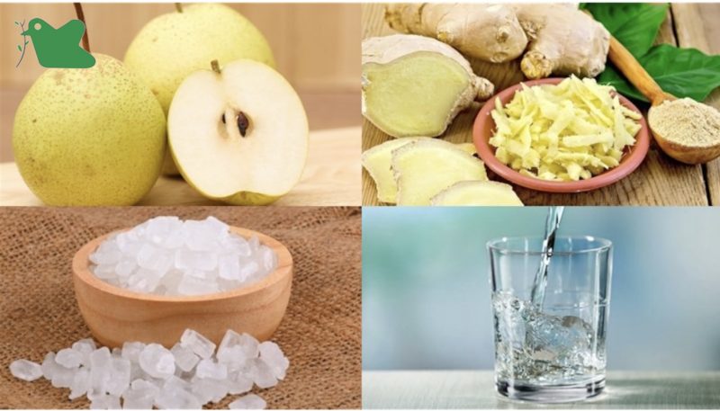 Chưng nước lê, gừng, đường phèn chữa ho cho bé